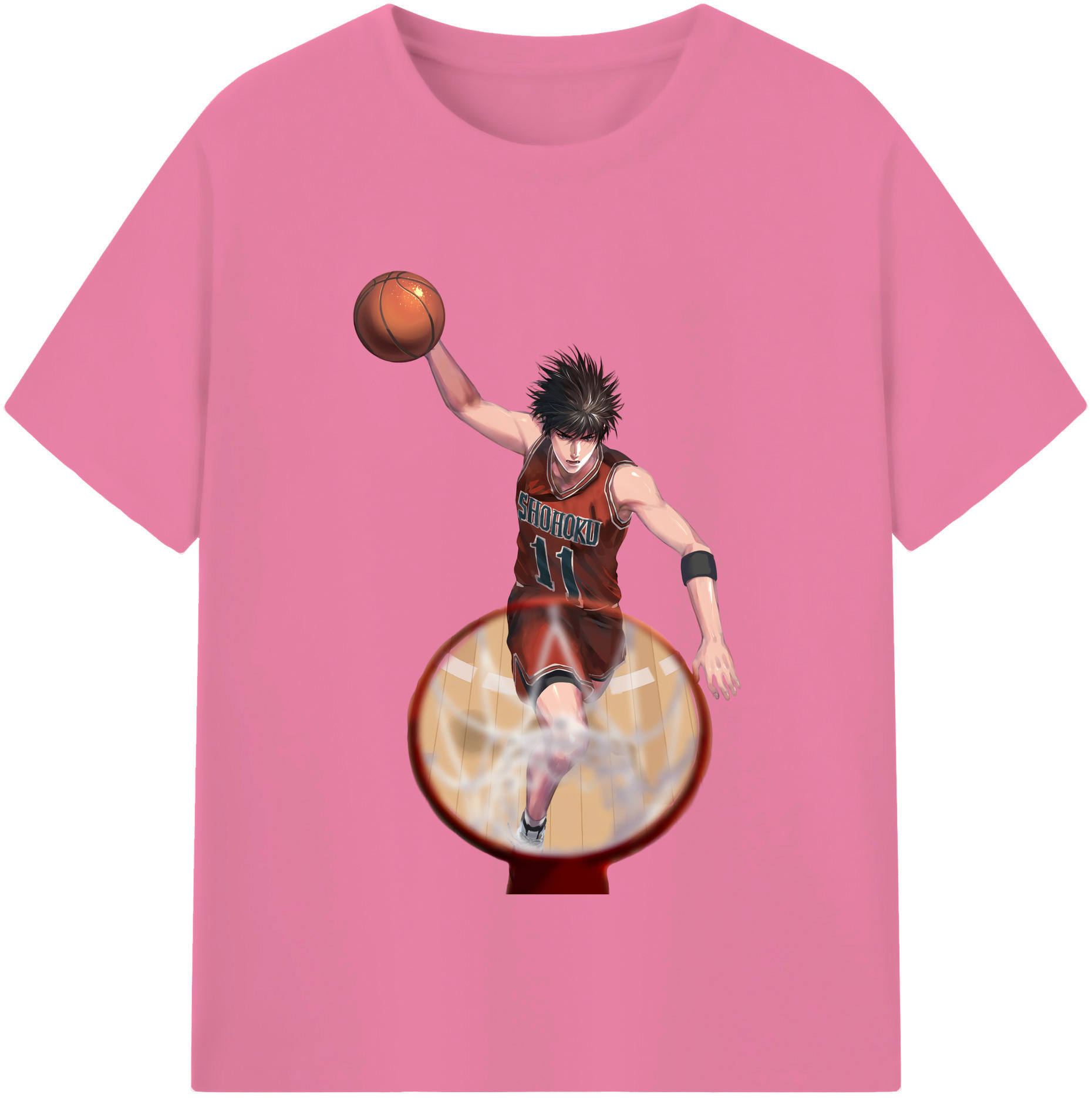 SLAM DUNK／スラムダンク 綿100％半袖Tシャツ（フロントプリント）